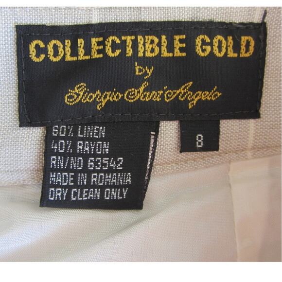 Giorgio Sant Angelo windowpane linen blend trouser pants - Picture 3 of 4